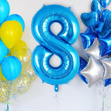Balon Din Folie Metalizata, Figurina Cifra, Tema Aniversare 80 Cm, Ambalaj Individual, Pai Inclus, Umflare Cu Aer Sau Heliu, Cifra 8 - vivimall.ro