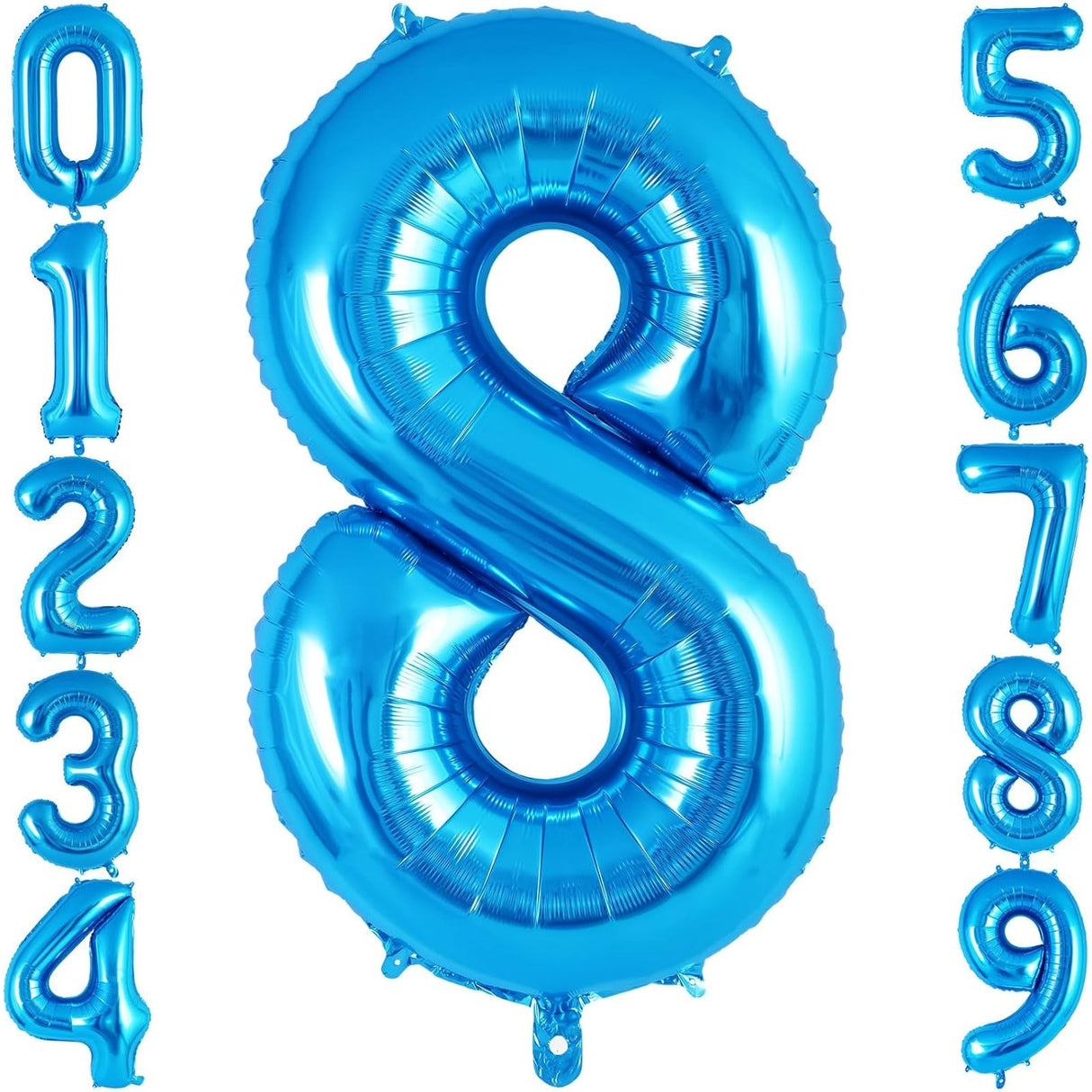 Balon Din Folie Metalizata, Figurina Cifra, Tema Aniversare 80 Cm, Ambalaj Individual, Pai Inclus, Umflare Cu Aer Sau Heliu, Cifra 8 - vivimall.ro