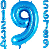 Balon Din Folie Metalizata, Figurina Cifra, Tema Aniversare 80 Cm, Ambalaj Individual, Pai Inclus, Umflare Cu Aer Sau Heliu, Cifra 9 - vivimall.ro