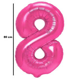 Balon Din Folie Metalizata, Figurina Cifra, Tema Aniversare 80 Cm, Ambalaj Individual, Pai Inclus, Umflare Cu Aer Sau Heliu, Cifra 8