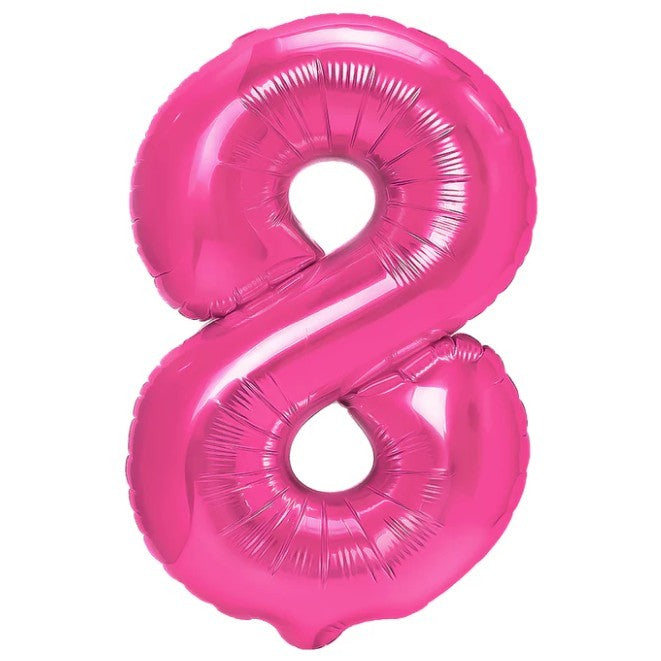 Balon Din Folie Metalizata, Figurina Cifra, Tema Aniversare 80 Cm, Ambalaj Individual, Pai Inclus, Umflare Cu Aer Sau Heliu, Cifra 8