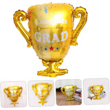 Balon din Folie Metalizata, Vivimall, Figurina Cupa, Tema Absolvire, 65x72cm, Ambalaj Individual, Pai Inclus, Umflare cu Aer sau Heliu, Galben - vivimall.ro