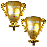 Balon din Folie Metalizata, Vivimall, Figurina Cupa, Tema Absolvire, 65x72cm, Ambalaj Individual, Pai Inclus, Umflare cu Aer sau Heliu, Galben - vivimall.ro