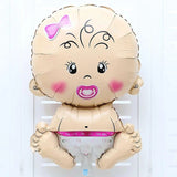 Balon din Folie Metalizata, Vivimall, Figurina Fetita, Tema Botez, 73x48 cm,  Ambalaj Individual, Pai Inclus, Umflare cu Aer sau Heliu, Roz - vivimall.ro