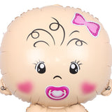 Balon din Folie Metalizata, Vivimall, Figurina Fetita, Tema Botez, 73x48 cm,  Ambalaj Individual, Pai Inclus, Umflare cu Aer sau Heliu, Roz - vivimall.ro