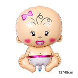 Balon din Folie Metalizata, Vivimall, Figurina Fetita, Tema Botez, 73x48 cm,  Ambalaj Individual, Pai Inclus, Umflare cu Aer sau Heliu, Roz - vivimall.ro