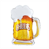 Balon din Folie Metalizata, Vivimall, Figurina Halba de Bere, Model Cheers, Tematica Petrecere, 58x73 cm, Ambalaj Individual, Pai Inclus, Umflare cu Aer sau Heliu, Galben - vivimall.ro