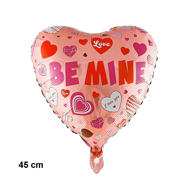 Balon Din Folie Metalizata, Figurina Inimioara, Tematica Iubire, 45 Cm, Ambalaj Individual, Pai Inclus, Umflare Cu Aer Sau Heliu - vivimall.ro