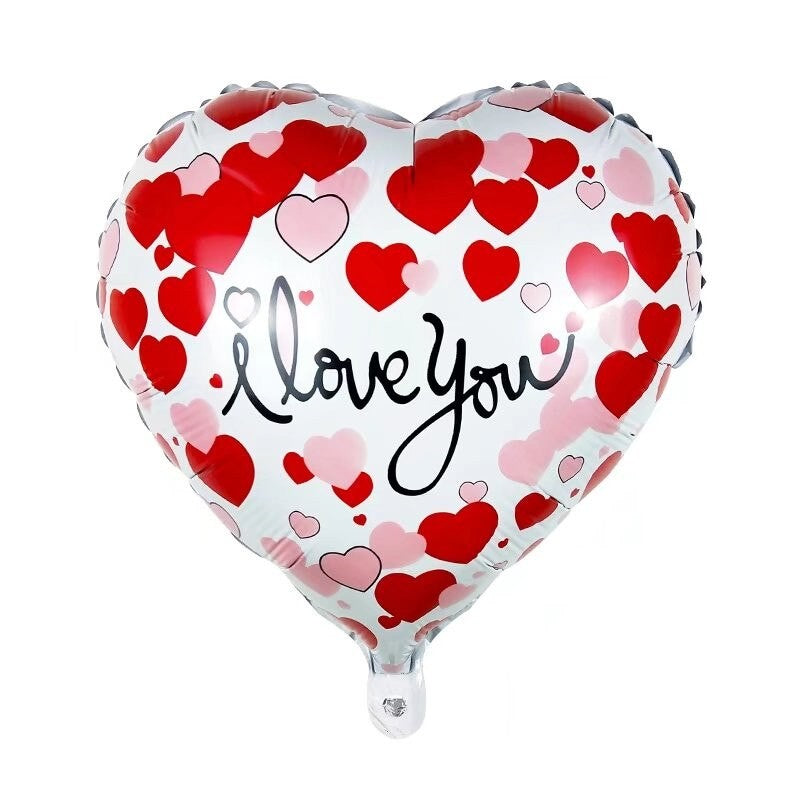 Balon Din Folie Metalizata, Figurina Inimioara, Tematica Iubire, 45 Cm, Ambalaj Individual, Pai Inclus, Umflare Cu Aer Sau Heliu - vivimall.ro