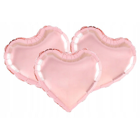 Balon din Folie Metalizata, Vivimall, Figurina Inimioara, Model Simplu, Tematica Iubire, 40 cm, Ambalaj Individual, Pai Inclus, Umflare cu Aer sau Heliu, Rose - vivimall.ro