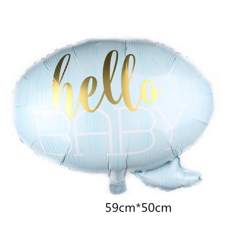 Balon din Folie Metalizata, Vivimall, Figurina Norisor, Tema Hello Baby , 59x50 cm, Ambalaj Individual, Pai Inclus, Umflare cu Aer sau Heliu, Albastru - vivimall.ro