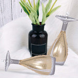 Balon din Folie Metalizata, Vivimall, Figurina Pahar de Sampanie, Tema Aniversare, 100x40 cm, Ambalaj Individual, Pai Inclus, Umflare cu Aer sau Heliu, Auriu - vivimall.ro