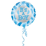 Balon Din Folie Metalizata, Figurina Rotunda, Tema Gender Reveal, 45 Cm, Ambalaj Individual, Pai Inclus, Umflare Cu Aer Sau Heliu - vivimall.ro