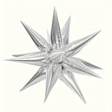 Метален фолиен балон, 3D фигурка на звезда, 66 см, индивидуална опаковка, включена сламка, надува се с въздух или хелий