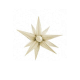 Balon din Folie Metalizata, Vivimall, Figurina Stea 3D, 66 cm, Ambalaj Individual, Pai inclus, Umflare cu Aer sau Heliu, Crem - vivimall.ro