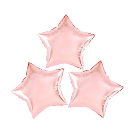 Balon din Folie Metalizata, Vivimall, Figurina Stea, Model Simplu, Tematica Aniversare, 40 cm, Ambalaj Individual, Pai Inclus, Umflare cu Aer sau Heliu, Rose - vivimall.ro