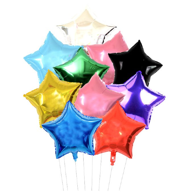 Balon Din Folie Metalizata, Figurina Stea, Tematica Aniversare, 40 Cm, Ambalaj Individual, Pai Inclus, Umflare Cu Aer Sau Heliu, Bleu - vivimall.ro