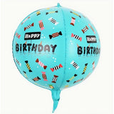 Balon din Folie Metalizata, Vivimall, Figurine 4D, Model Happy Birthday, Tematica Aniversara Bombonele, 63x24 cm, Ambalaj Individual, Pai Inclus, Umflare cu Aer sau Heliu, Blue - vivimall.ro