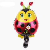 Balon din Folie Metalizata, Vivimall, Figurina Buburuza, Tema Animalute, 30 cm, Ambalaj Individual, Pai Inclus, Umflare cu Aer sau Heliu, Albastru - vivimall.ro