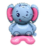 Balon din Folie Metalizata, Vivimall, Figurine Animăluțe, Model Elefant, 43x58cm, Ambalaj Individual, Pai Inclus, Umflare cu Aer sau Heliu, Multicolor - vivimall.ro