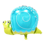 Balon din Folie Metalizata, Vivimall, Figurina Melc, Tema Animalute, 30 cm, Ambalaj Individual, Pai Inclus, Umflare cu Aer sau Heliu, Albastru - vivimall.ro