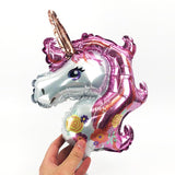 Balon din Folie Metalizata, Vivimall, Figurina Unicorn, Tema Animalute, 30 cm, Ambalaj Individual, Pai Inclus, Umflare cu Aer sau Heliu, Roz - vivimall.ro