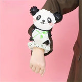 Balon din Folie Metalizata, Vivimall, Figurine Animalute, Tip Bratara, Model Panda, 13 x 35 cm, Ambalaj Individual, Pai Inclus, Umflare cu Aer sau Heliu, Alb/Negru - vivimall.ro