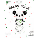 Balon din Folie Metalizata, Vivimall, Figurine Animalute, Tip Bratara, Model Panda, 13 x 35 cm, Ambalaj Individual, Pai Inclus, Umflare cu Aer sau Heliu, Alb/Negru - vivimall.ro