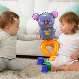 Balon din Folie Metalizata, Vivimall, Figurine Animalute, Tip Bratara, Model Soricel, Ambalaj Individual, Pai Inclus, Umflare cu Aer sau Heliu, Gri - vivimall.ro