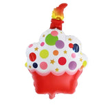 Balon din Folie Metalizata, Vivimall, Figurine Dulciuri, Model 2, Tematica Prajitura Aniversara, 68x44 cm, Ambalaj Individual, Pai Inclus, Umflare cu Aer sau Heliu, Multicolor - vivimall.ro