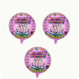 Balon Din Folie Metalizata, Figurine, Happy Birthday, Tematica Aniversare, 45 Cm, Ambalaj Individual, Pai Inclus, Umflare Cu Aer Sau Heliu - vivimall.ro