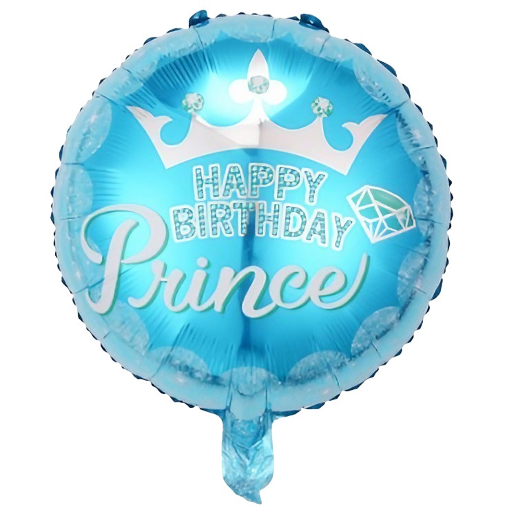 Balon Din Folie Metalizata, Figurine, Happy Birthday, Tematica Aniversare, 45 Cm, Ambalaj Individual, Pai Inclus, Umflare Cu Aer Sau Heliu