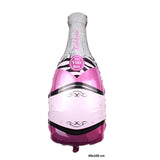 Balon Din Folie Metalizata, Figurine, Model Sticla De Sampanie, Ambalaj Individual, Pai Inclus, Umflare Cu Aer Sau Heliu,