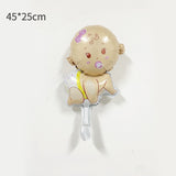 Balon Din Folie Metalizata, Mini Figurina, Tematica Gender Reveal, Ambalaj Individual, Pai Inclus, Umflare Cu Aer Sau Heliu - vivimall.ro