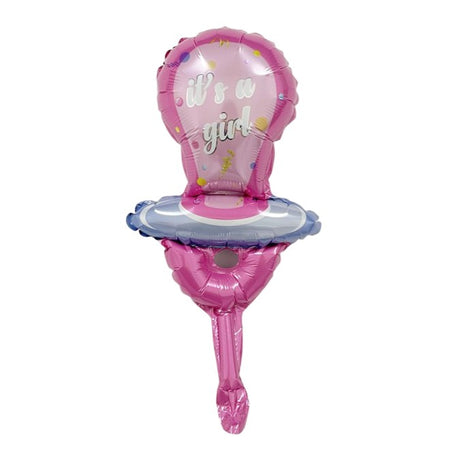 Balon Din Folie Metalizata, Mini Figurina, Tematica Gender Reveal, Ambalaj Individual, Pai Inclus, Umflare Cu Aer Sau Heliu - vivimall.ro