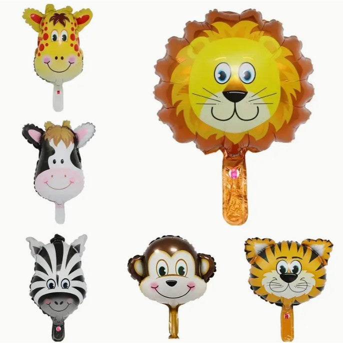 Balon Din Folie Metalizata, Mini Figurine Animalute, Model Maimutica, Tematica Aniversare, Ambalaj Individual, Pai Inclus, Umflare Cu Aer Sau Heliu,