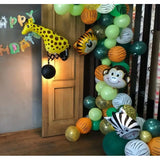 Balon Din Folie Metalizata, Mini Figurine Animalute, Model Maimutica, Tematica Aniversare, Ambalaj Individual, Pai Inclus, Umflare Cu Aer Sau Heliu,