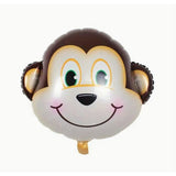 Balon Din Folie Metalizata, Mini Figurine Animalute, Model Maimutica, Tematica Aniversare, Ambalaj Individual, Pai Inclus, Umflare Cu Aer Sau Heliu,