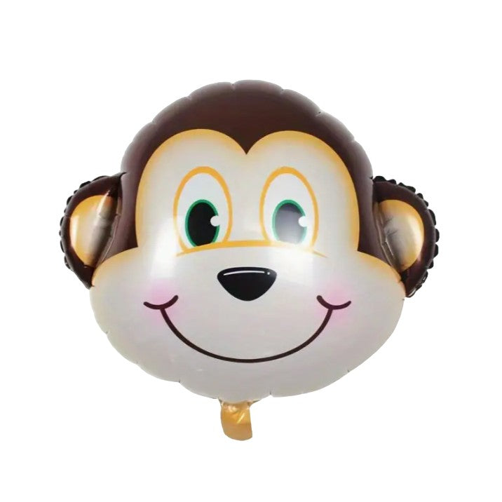 Balon Din Folie Metalizata, Mini Figurine Animalute, Model Maimutica, Tematica Aniversare, Ambalaj Individual, Pai Inclus, Umflare Cu Aer Sau Heliu,