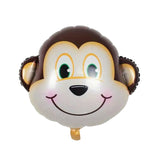 Balon Din Folie Metalizata, Mini Figurine Animalute, Model Maimutica, Tematica Aniversare, Ambalaj Individual, Pai Inclus, Umflare Cu Aer Sau Heliu,