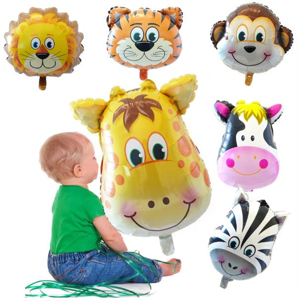 Balon Din Folie Metalizata, Mini Figurine Animalute, Model Maimutica, Tematica Aniversare, Ambalaj Individual, Pai Inclus, Umflare Cu Aer Sau Heliu,