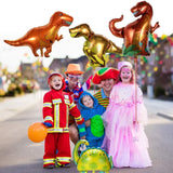 Balon din Folie Metalizata, Vivimall, Mini Figurine Dinozauri, Model Velociraptor, Tematica Aniversare, 48x43 cm, Ambalaj Individual, Pai Inclus, Umflare cu Aer sau Heliu, Multicolor - vivimall.ro