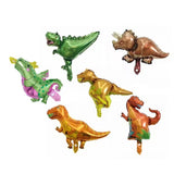 Balon din Folie Metalizata, Vivimall, Mini Figurine Dinozauri, Model Velociraptor, Tematica Aniversare, 48x43 cm, Ambalaj Individual, Pai Inclus, Umflare cu Aer sau Heliu, Multicolor - vivimall.ro