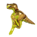 Balon Din Folie Metalizata, Mini Figurine Dinozauri, Tematica Aniversare, Ambalaj Individual, Pai Inclus, Umflare Cu Aer Sau Heliu