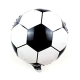 Balon din Folie Metalizata, Vivimall, Mini Figurine, Model Minge de Fotbal, Tematica Aniversare, 30x24 cm, Ambalaj Individual, Pai Inclus, Umflare cu Aer sau Heliu, Alb-Negru - vivimall.ro