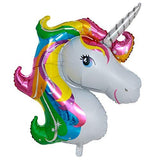 Balon Din Folie Metalizata, Mini Figurine, Model Unicorn, Tematica Aniversare, Ambalaj Individual, Pai Inclus, Umflare Cu Aer Sau Heliu,