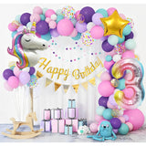 Balon Din Folie Metalizata, Mini Figurine, Model Unicorn, Tematica Aniversare, Ambalaj Individual, Pai Inclus, Umflare Cu Aer Sau Heliu,
