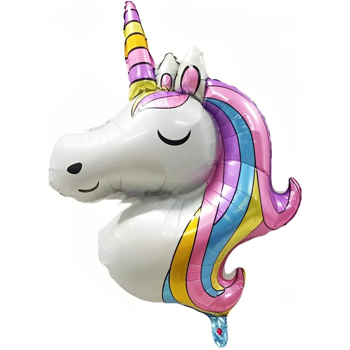 Balon Din Folie Metalizata, Mini Figurine, Model Unicorn, Tematica Aniversare, Ambalaj Individual, Pai Inclus, Umflare Cu Aer Sau Heliu,