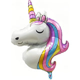 Balon Din Folie Metalizata, Mini Figurine, Model Unicorn, Tematica Aniversare, Ambalaj Individual, Pai Inclus, Umflare Cu Aer Sau Heliu,
