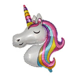 Balon Din Folie Metalizata, Mini Figurine, Model Unicorn, Tematica Aniversare, Ambalaj Individual, Pai Inclus, Umflare Cu Aer Sau Heliu,